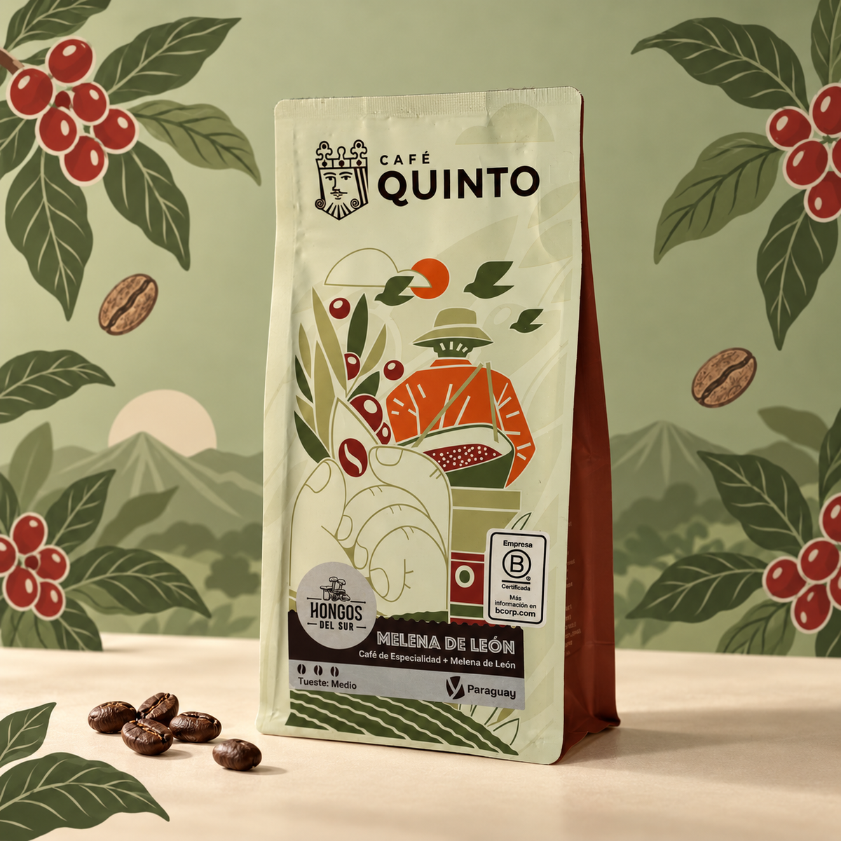 Café Quinto con melena de león de Hongos del Sur